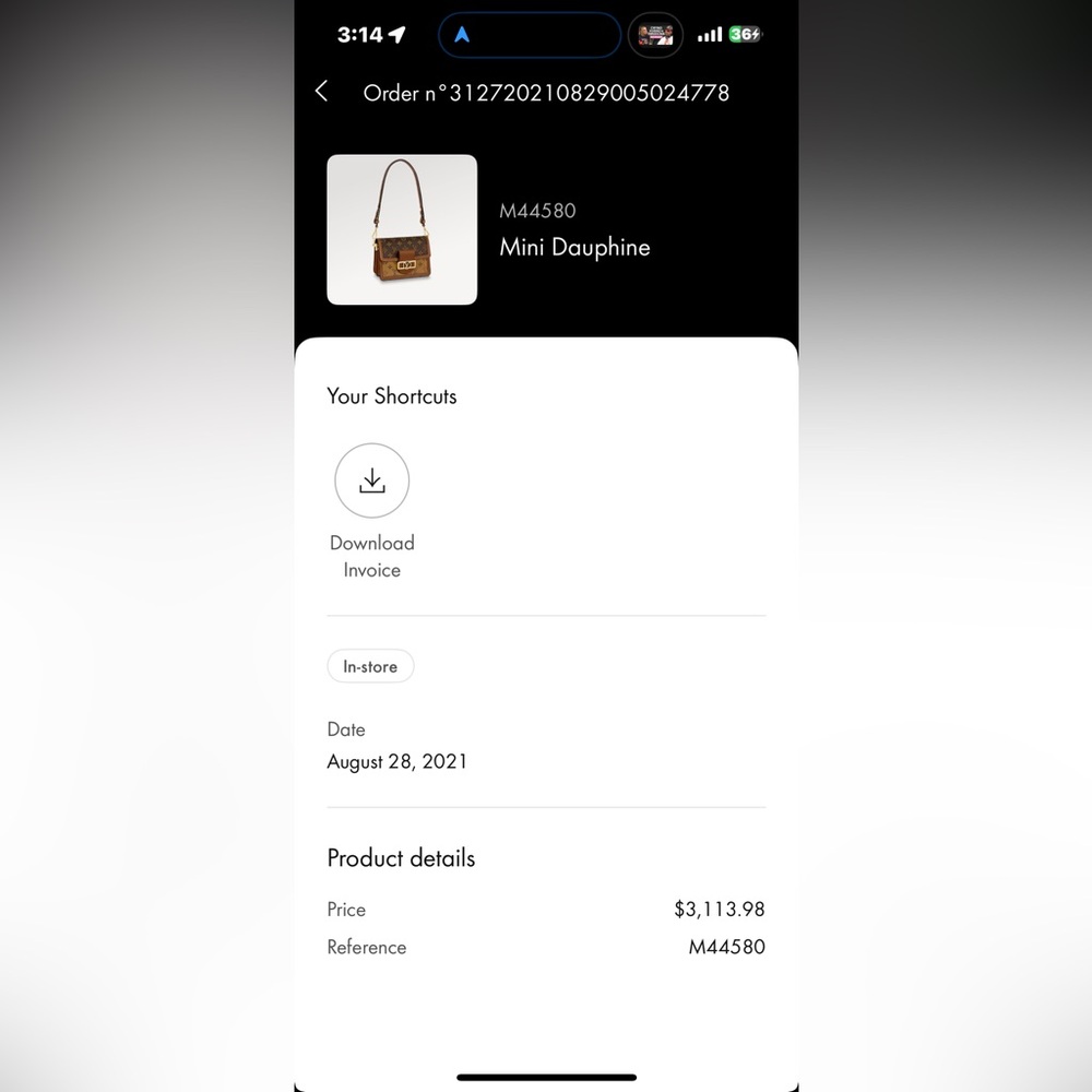 LOUIS VUITTON Reverse Monogram Canvas Mini Dauphine Bag - Picture 6 of 6